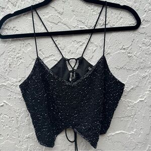 PASSPORT Top Women Large‎ Vintage Y2K Beaded Fairygoth Lace Up